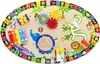 A colorful wooden motor skills activity table for children, featuring various interactive elements like gears, a xylophone, and a bead maze. Produktbild-Vorschau
