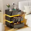 LED Nachttisch mit Steckdose & USB, Hochglanz mit 3 Produktbild-Vorschau 3