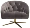 Casa Padrino Luxus Drehsessel Grau / Messingfarben 86 x 87 Produktbild-Vorschau 2