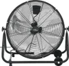 A black floor fan is shown against a white background. Voir les images du produit