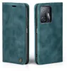 A teal flip case for a smartphone is shown from two angles, one closed and one open to reveal the phone's camera. Produktbild-Vorschau