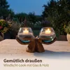 Doppel Windlicht Holzhand aus Suarholz mit 2 Glasgefäßen Produktbild-Vorschau 11