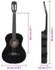 vidaXL Klasická gitara pre začiatočníkov a deti čierna 3/4 Náhľad obrázku produktu 7