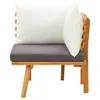 vidaXL Canapé d'angle de jardin avec coussins en bois Voir les images du produit 8