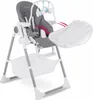 A high-chair for babies, with a tray and a hanging toy. Produktbild-Vorschau