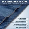 Mikrofaser-Handtuch mit Struktur - Navy/Rand: Grau, 160x80 Produktbild-Vorschau 2