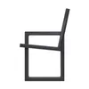 A side view of a black metal chair frame on a white background. Anteprima dell’immagine prodotto