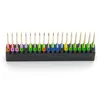 A row of colorful, pin-like electronic components is shown against a white background. Produktbild-Vorschau