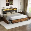 Opbergbed 180x200 cm, bed met opbergruimte, 4 lades, Productafbeelding-voorbeeld 11