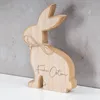 Osterhase Frohe Ostern Deko Hase H20cm MDF Holz Natur Figur Produktbild-Vorschau 3