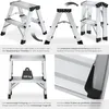tectake® Doppelseitige Aluminium Trittleiter 2 Stufen, Produktbild-Vorschau 4