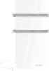 A white towel warmer with silver bars, shown against a white background. Produktbild-Vorschau