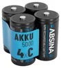 ABSINA 4x Batterien C Baby LR 14 wiederaufladbar 5000 mit Produktbild-Vorschau 1