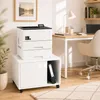 SIMPLYFURN Druckerschrank Amira Weiß Hochglanz Front, Produktbild-Vorschau 2