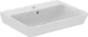 A white ceramic sink with a faucet hole and a drain hole. Anteprima dell’immagine prodotto