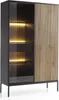 Vitrine Lagos 166 cm 2D1SZ mit LED, Metallfüßen, gerillten Produktbild-Vorschau 1