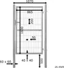 A diagram showing the dimensions of a garden gate. Produktbild-Vorschau
