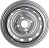 A silver steel wheel rim is shown against a white background. Náhľad obrázku produktu