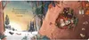 A winter forest scene with a sleeping fox in a tree hollow, illuminated by fairy lights. Anteprima dell’immagine prodotto