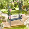 Relaxdays Rosenbogen mit Bank, robustes Metall, 2-Sitzer Produktbild-Vorschau 5