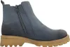 A side view of a blue Chelsea boot with a tan sole. Produktbild-Vorschau