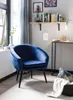 Elegante poltrona lounge Lutz | velluto blu scuro | XDREAM Anteprima dell’immagine prodotto 4