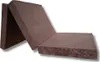 A brown foldable mattress is shown in a partially unfolded state against a white background. Produktbild-Vorschau