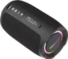A black portable wireless speaker with colorful LED lights on the side. Podgląd zdjęcia produktu