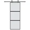 The Living Store Schiebetür Schwarz 76x205 cm Hartglas und Produktbild-Vorschau 4
