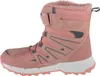 A single pink winter boot shown from the side against a white background. Podgląd zdjęcia produktu