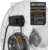 Close-up of a fan with marketing text overlays. Voir les images du produit