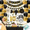 Celejoy® 10 Jahre 92-teilig Schwarz & Gold Produktbild-Vorschau 1