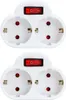 Steckdosen Adapter mit Schalter, Doppelstecker, Produktbild-Vorschau 1