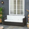 Outsunny Poly-Rattan Sofa mit Kissen 3-Sitzer Garten Produktbild-Vorschau 2
