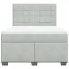 vidaXL Boxspringbett mit Matratze Hellgrau 160x200 cm Samt Produktbild-Vorschau 6