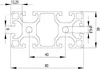 Länge 400mm - Aluminiumprofil schwarz 40x80L I-Typ Nut 8 Produktbild-Vorschau 2