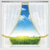 Gardinenset Zierkante Gelb 140x120 cm – Satin Bistrogardine Produktbild-Vorschau 1