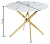 Stół do jadalni 100 x 100 cm kolor biały marmur i biały Podgląd zdjęcia produktu 1