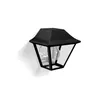 A black outdoor wall lamp with a glass diffuser is shown against a white background. Anteprima dell’immagine prodotto