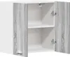 An open cabinet with two shelves, showing the interior and the front doors. Anteprima dell’immagine prodotto