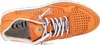 A top-down view of an orange sneaker. Voir les images du produit