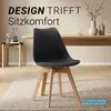 Küchenstuhl Schwarz Schalenstuhl Kunststoff Holzbeine Produktbild-Vorschau 5