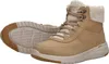 A pair of tan winter boots shown from a diagonal angle against a white background. Voir les images du produit