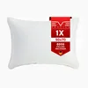 A white pillow with a red tag attached to the top right corner. Produktbild-Vorschau