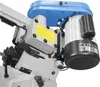 A close-up view of the motor and gearbox assembly of a metal bandsaw. Produktbild-Vorschau