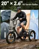 20" Fat Tire E-Bike Dreirad Klappbar, Elektro Lastenfahrrad Produktbild-Vorschau 4