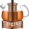 Teekanne aus Glas mit Teesieb und Teewärmer, 1500 ml, Produktbild-Vorschau 1