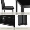 A collage of images showing details of a black chair and table. Náhled obrázku produktu