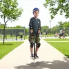 Relaxdays Pogo Stick, pro děti, skákací tyč do 35 kg, Náhled obrázku produktu 2