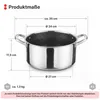 Kochtopf Ø 24 cm 4 L Edelstahl Induktion Produktbild-Vorschau 2